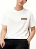 Transfronteiriça 2026 Nova Camiseta Masculina 100% Algodão Gola Redonda Versátil Manga Curta Casual Simples Estampada Top Masculino de Meia Manga