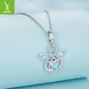 Colar Original Yinziyun Nó de Anjo Pedra da Lua Cadeia da Clavícula Colar da Sorte Cruzado Europeu e Americano Cobre Banhado a Platina
