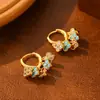 Brincos de Franja de Trevo de Quatro Folhas Multicor da Moda para Mulheres com um Toque de Luxo, Brincos com Design de Elemento Dopamina de Luxo Leve