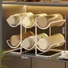 Estante de Almacenamiento para Tazas, Taza de Agua, Taza Térmica, Estante de Hierro Forjado por Capas, Taza de Té, Estante de Tazas Doméstico Simple de Múltiples Capas con Drenaje