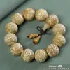 Pulsera de Material Antiguo de Ciprés de Acantilado Taihang Estilo Étnico Pulsera de Madera Juguete Escultura en Madera Cuentas Budistas Pulsera de Cuentas de Oración Wenwan Mayoreo