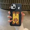 Funda de teléfono Oso Papá para Apple 16, iPhone 15 modelo nuevo, 14 Plus, diseño creativo, 12 con textura de lichi, 11, estilo popular
