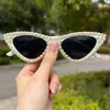 Óculos de Sol de Moda Retro com Pérolas Transfronteiriços Novos para Homens e Mulheres Festa Formato Côncavo Óculos de Sol Tendência em Estoque