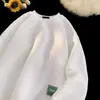 Moletom Jacquard Pesado de Primavera e Outono Masculino Solto Gola Redonda Manga Longa Camiseta Casal Ins Marca Tendência Estilo Hong Kong Top Casual