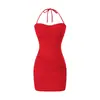 Vestido de tirantes estilo chica hot americana nuevo de verano 2026, Vestido corto sin tirantes, femenino, con cuello de corbata y hombros descubiertos