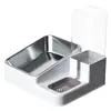 Comedero para Gatos, Comedero para Perros, Dispensador Automático de Agua, Comedero Integrado para Gatos, Tazón de Arroz Anti-Vuelco para Gatos y Perros, Suministros para Mascotas