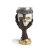 Copa de vino con forma de calavera de resina, con personalidad, adornos de vajilla, copa de vino con forma de calavera de garra de águila, revestimiento de acero inoxidable