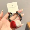Elástico de Cabelo de Veludo de Alta Qualidade com Pom-Pom, Novo Estilo 2026, Elástico para Coque com Laço, Scrunchie de Ursinho Delicado para Mulheres
