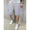 Novedad de Verano Pantalones Cortos Casuales de Múltiples Bolsillos para Hombre Color Sólido Pantalones de Hombre para Hombre