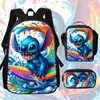 La Mochila Más Vendida de Amazon Stitch Stitch para Estudiantes de Primaria y Secundaria Bolso de Hombro Estuche Tres Piezas Anime Dibujos Animados