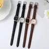 Reloj de cuarzo para mujer con esfera cuadrada retro, reloj de pulsera con correa de cuero de nicho, reloj versátil para estudiantes y para ir al trabajo, relojes de mujer al por mayor