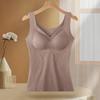 Ropa interior térmica de chaleco explosivo con forro de polar para mujer, terciopelo de doble cara, sin costuras, engrosado, chaleco base para el abdomen