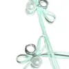 Pendientes de Perla con Lazo de Cinta Colorido Suave para Mujer Pendientes de Nicho de Gama Alta para Caras Cuadradas y Redondas Pendientes Pequeños