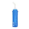Fabricante Transfronterizo Deportes al Aire Libre Portátil Correr Ciclismo Montañismo Fondo Cuadrado Boca Curva Extendida Botella de Agua Suave TPU Plegable
