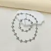 Collar y pulsera de estrellas huecas tridimensionales exageradas, amor, cruz, copo de nieve, trébol de cuatro hojas para mujer, joyería de acero inoxidable de lujo ligero