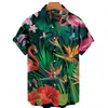 Camisas de Playa Europeas y Americanas Transfronterizas para Hombre con Animales de Selva Tropical Impresos en 3D, Tops Casuales y a la Moda de Manga Corta