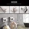 Suporte de papel higiênico de aço inoxidável para banheiro, conjunto de cinco peças, suporte para lenços e toalhas, conjunto quadrado de acessórios para banheiro
