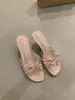 Sandalias elegantes Chuyuji de estilo francés para mujer, con lazo, puntera abierta y tiras cruzadas, para uso exterior en verano, zapatos de tacón de aguja
