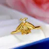 Anillo de Citrina Natural 2025 Incrustado con Plata S925 Citrina Ajustable Diseño de Moda Joyería para Mujer Venta al por Mayor