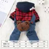 Roupas de Inverno para Pets, Roupas de Urso Peludo para Quatro Patas, Forradas com Fleece e Espessadas, Roupa de Cachorro Quente Ursinho Fofo, Roupas de Inverno para Gatos