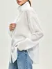 Camisa fina de cuello medio transfronteriza europea y americana, nueva camisa de botones de manga larga para otoño e invierno, cárdigan suelto casual protector solar para mujer