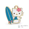 Venta Caliente Transfronteriza Dibujos Animados Sanrio Gato Kt Esmalte Aleación Colgante Joyería Collar Accesorio Componentes para Joyería DIY