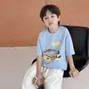 Camiseta de Manga Corta para Niños 2026 Verano Estilo Coreano Dibujos Animados Linda Top para Niños Mayores Camisa de Manga Media Holgada