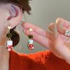 Pendientes de Papá Noel con forma de pino y dibujos animados para mujer, con explosiones de alta gama, estilo navideño, 2024