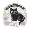 Venta Caliente Transfronteriza Serie Gato Lector Insignias Dibujos Animados Gato Negro Accesorios de Animales Bolsos de Nicho Ropa Broches de Metal