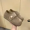 Aumento de altura interior de 4 cm, zapatos Birkenstock con hebilla dorada retro, nueva colección otoño 2026, piel de ante, cierre de velcro, zapatos slip-on de cobertura total