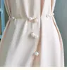 Cadena de Perlas Cinturón Delgado para Vestido de Mujer Cadena de Cintura Cinturón de Falda Cintura Ceñida Accesorios de Verano Falda Sencillo Combinable Decorativo
