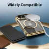 Adecuado para iPhone Duo, funda de teléfono electrochapada para PC plegable, funda de adsorción magnética Magsafe y película protectora integrada para protección contra caídas