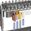 Estante de Almacenamiento de Cocina de Acero Inoxidable Engrosado Estante Escurridor para Platos y Vajilla Estante Multifuncional para Bowls Caja de Almacenamiento para Bowls Palillos Armario