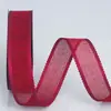 Cinta de Lino Imitación con Borde Ondulado para Manualidades Navideñas Cinta para Corona de Navidad Decoración de Lazo para Árbol de Navidad de Halloween