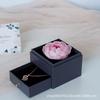 Collar de Flor Eterna de Flor Real Transfronterizo Caja de Joyería Caja de Flor de Rosa Acrílica Día de San Valentín Flores Secas