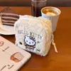 Linda Bolsa de Maquillaje de Peluche Bordada de Hello Kitty para Mujer, Bolsa Portátil para Almacenamiento de Cámara Instantánea, Monedero para Toallas Sanitarias y Artículos Varios