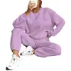 Conjunto de Duas Peças Europeu e Americano Transfronteiriço Primavera e Outono 2025 Novo Top Feminino de Tricô Torcido com Mangas Longas e Gola Redonda e Leggings