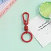 Chaveiro Anel de Dedo com Mola de Retorno Esmaltado Colorido Mosquetão Pingente DIY Fivela de Mola de Carro Pingente de Bolsa