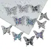 Colgante de Mariposa Exquisito Simple Incrustado de Diamantes que Conserva el Color Pulsera de Cuentas DIY Collar Pendientes Accesorios de Joyería de Aleación