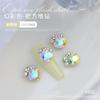 Popular online popular arte de unhas Cor Mágica Pilha de Cristal Acabamento Diamantado super brilhante coração torto retangular incrustado Pérola decorações de unhas