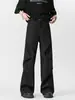 Pantalones casuales negros plisados acampanados estilo americano para hombre, nuevos de moda, holgados, rectos, para trapear, cleanfit