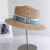 Sombrero de Sol para Mujer Estilo Francés con Lentejuelas y Cinta Decorativa en Mezclilla, Sombrero de Sol de Rafia Moda Verano, Sombrero de Protección Solar, Moderno