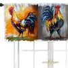 Nuevo producto transfronterizo: Cortina Pequeña con Estampado de Gallo Estilo Campestre para Decoración de Ventana de Sala de Estar en Casa, Media Cortina de Tela, Se Puede Hacer Según Tu Propio Diseño