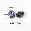 Cuentas con gemas incrustadas en negro pistola bañadas en cobre, con orificios pasantes, hechas a mano, para pulseras, collares y accesorios de joyería de varias pasadas.