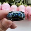 Modelo Novo 2024 Incrustado com Opala Céu Estrelado Estilo Casamento Romântico Alta Qualidade Tendência Tiktok 8mm Preto Azul Claro Padrão Floral