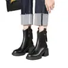 Botas para Mamá de Mujer Otoño Invierno Suela Suave Cómoda Botines Cortos 2026 Nuevos Botines de Media Pantorrilla Felpa Cálida Tacón Grueso Zapatos de Algodón