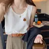 Camiseta de algodón acanalada para mujer, camisola para llevar debajo de un traje, nuevo top de verano ajustado que disimula los rollitos laterales, se puede usar como capa exterior