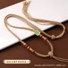 Collar de Cuerda para Thangka Hecho a Mano de Alta Gama de Xizang, Cuerda de Colgante de Jade Jade, Cuerda de Colgante de Oro de Cera de Abeja, Cadena para Suéter
