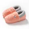 Pantuflas de algodón engrosado que cubren el talón para hombre, otoño e invierno, con felpa adicional, para interiores, del hogar, del hogar, zapatos de algodón cálidos de suela gruesa para mujer