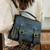 Bolso Maletín Retro para Mujer 2025 Nueva Mochila de Moda Estilo Preppy Gran Capacidad Casual Mochila Cruzada